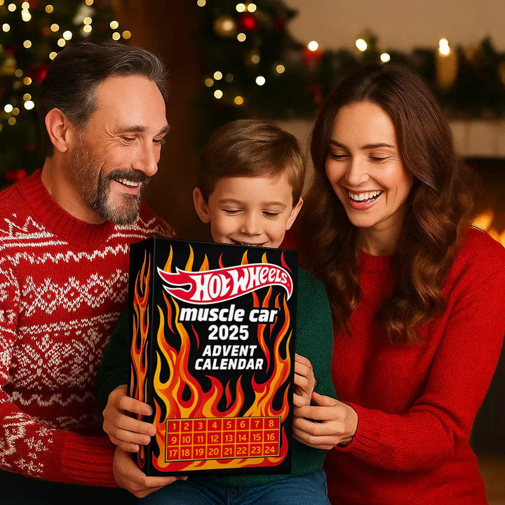 Horký výprodej - 50% SLEVA - Adventní kalendář Hot Wheels Muscle Toy Car - 24 DNŮ 2025