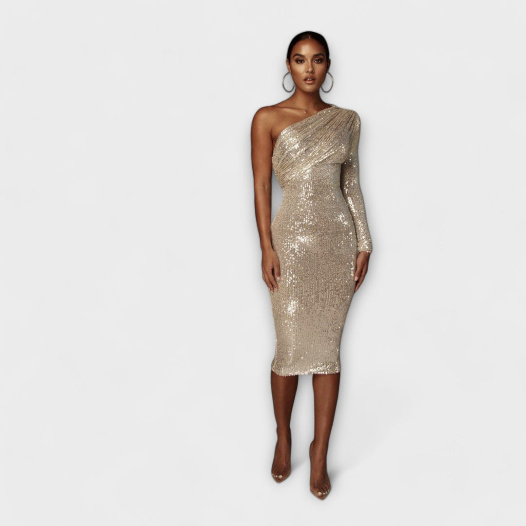 Jasmína – asymetrické šaty s jedním ramenem