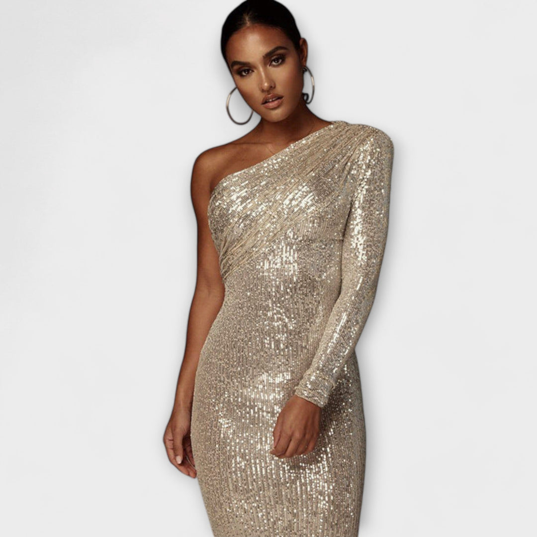 Jasmína – asymetrické šaty s jedním ramenem