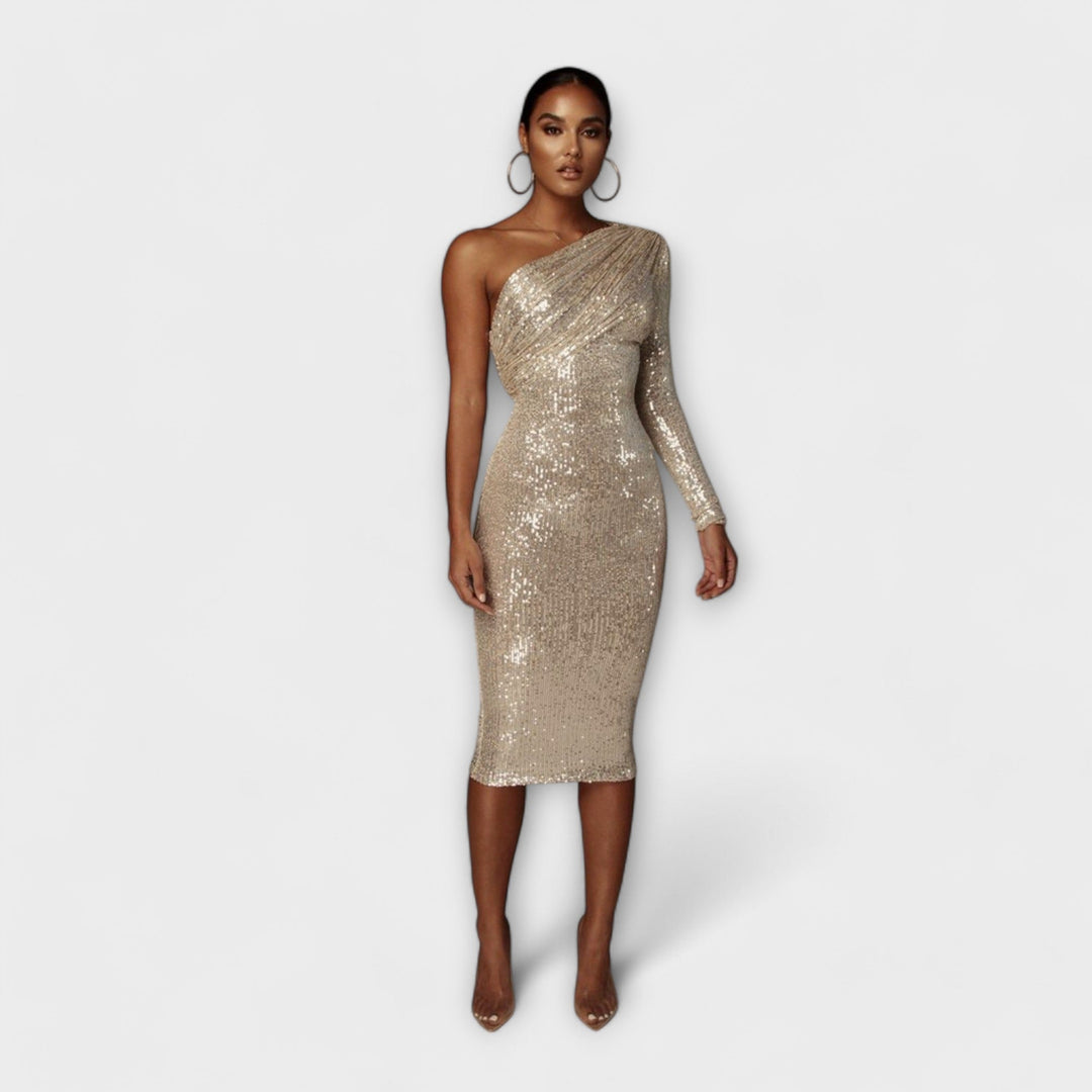 Jasmína – asymetrické šaty s jedním ramenem