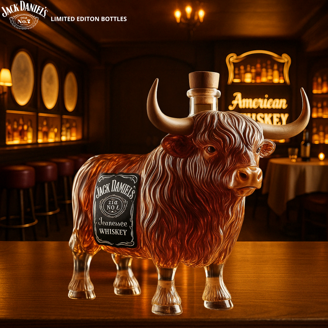 Láhev whisky ve tvaru býka