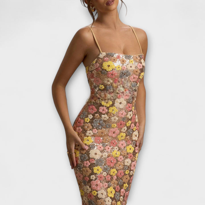 Vlastimila | Maxišaty s flitrovým květinovým vzorem