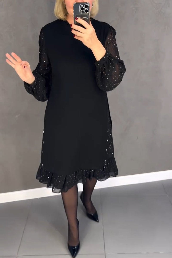 Dámská šaty s kulatým výstřihem, v jednobarevném provedení, v barvě horkého diamantu