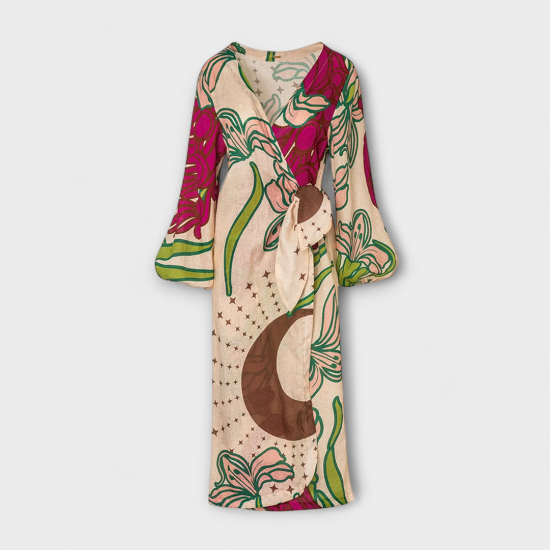 Iveta | Dovolená maxi tunika se zavazováním v pase