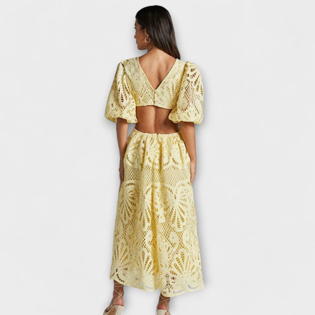 Sira | Midišaty s výšivkou a průstřihy