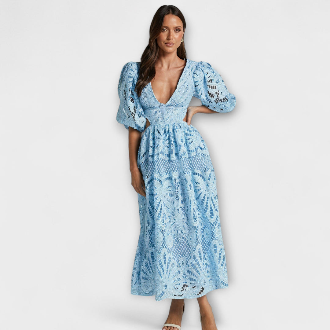 Sira | Midišaty s výšivkou a průstřihy