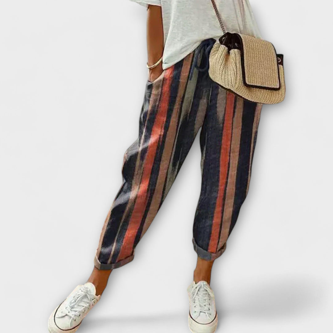 Bernarda - Pohodlné kalhoty z bavlny a lnu