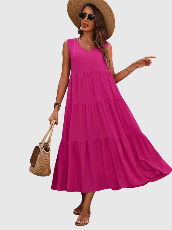 FIALKA | Dlouhé Rozšířené Šaty s Absolutním Pohodlím a Letním Stylem