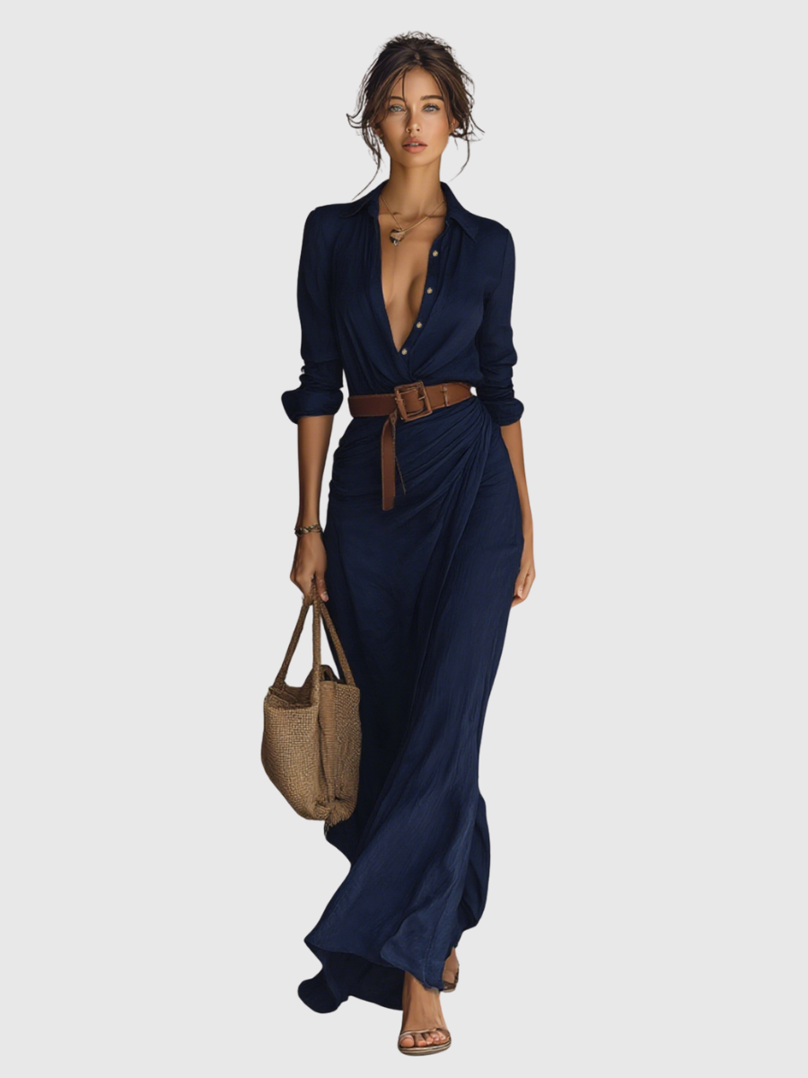 Svatava | Dlouhé šaty s límečkem