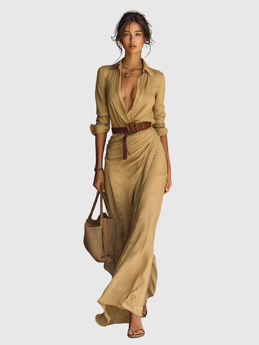 Svatava | Dlouhé šaty s límečkem