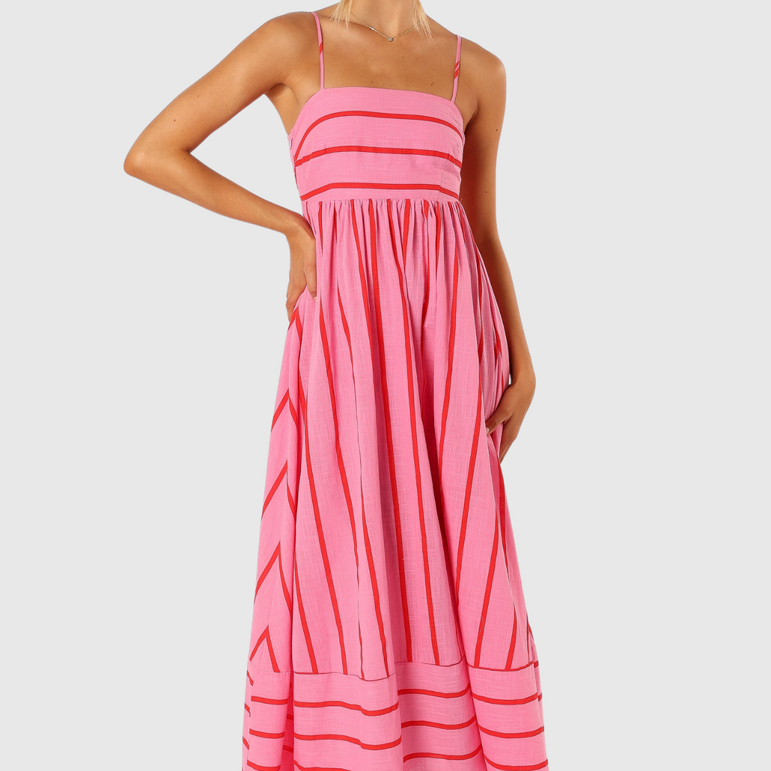 Julie | Maxi šaty v jasně růžové barvě