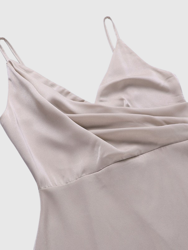 SOFIE | Saténové šaty s volným límcem
