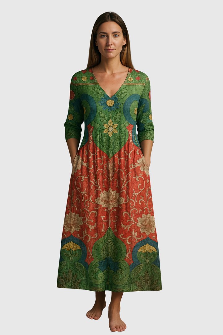 Lada | Maxi šaty s vintage květinovým potiskem