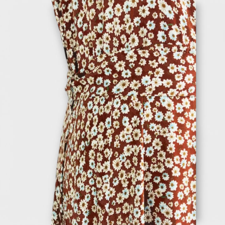 Gita | Letní boho maxi šaty bez rukávů s květinovým vzorem