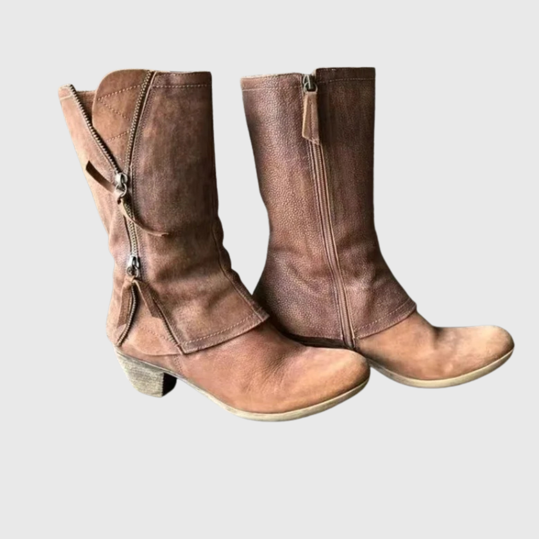 Alma – Vintage kozačky na půl lýtka