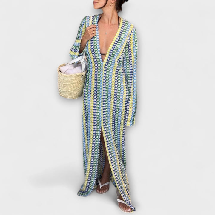 Emma | Šaty přes plavky s výstřihem do V a prázdninovým nádechem