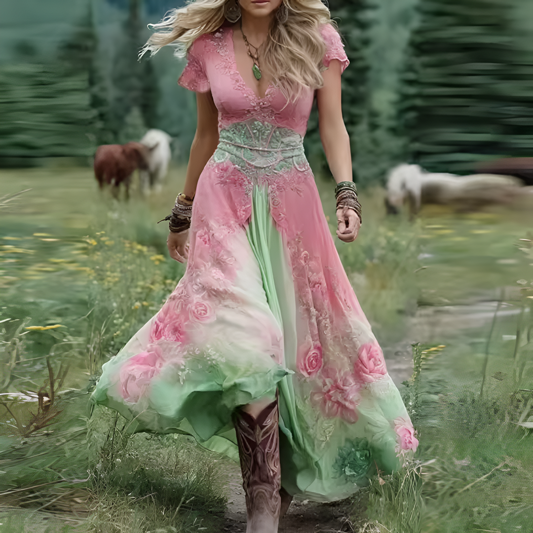 Caitríona - Elegantní květinové šaty