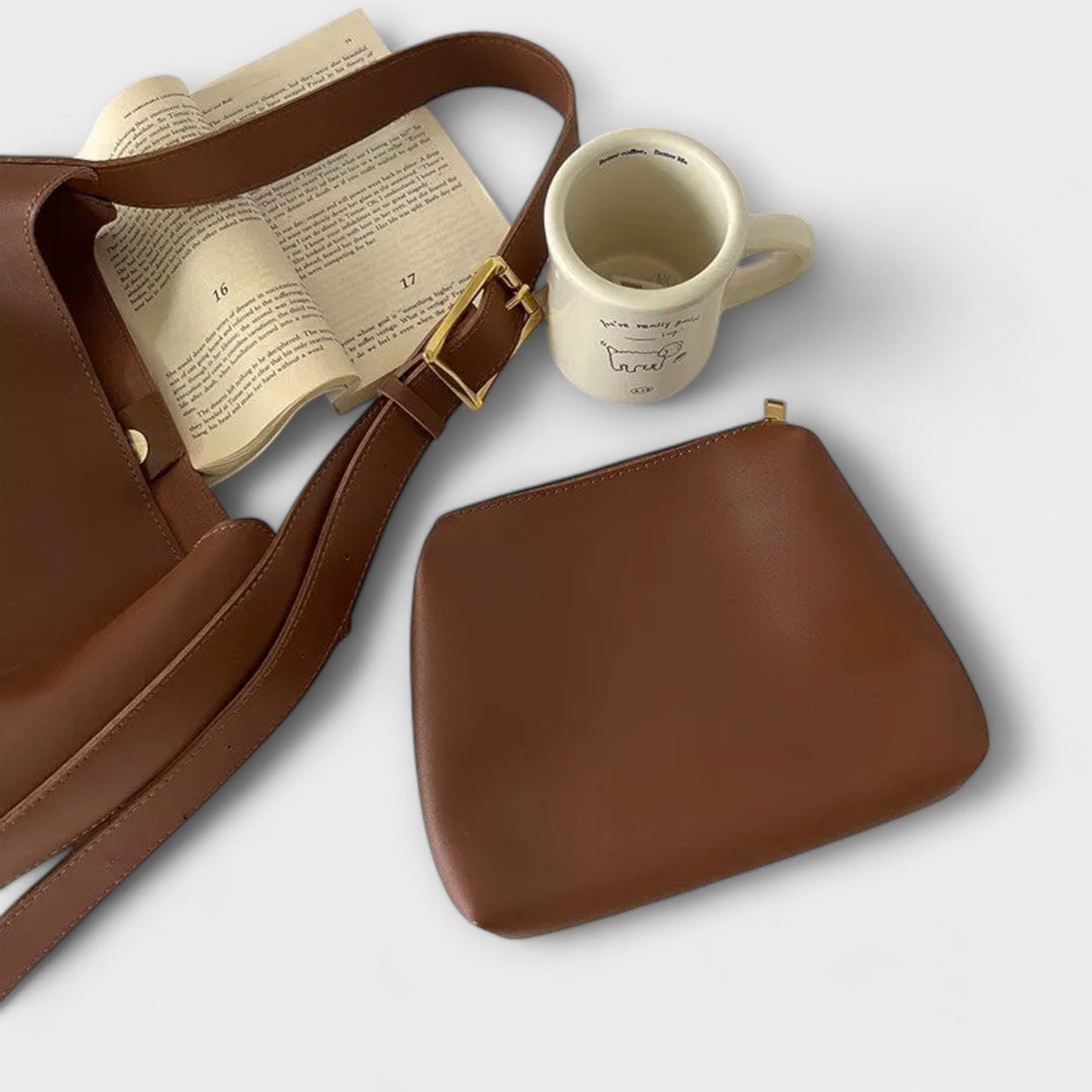 Lora. – Elegantní kožená kabelka přes rameno