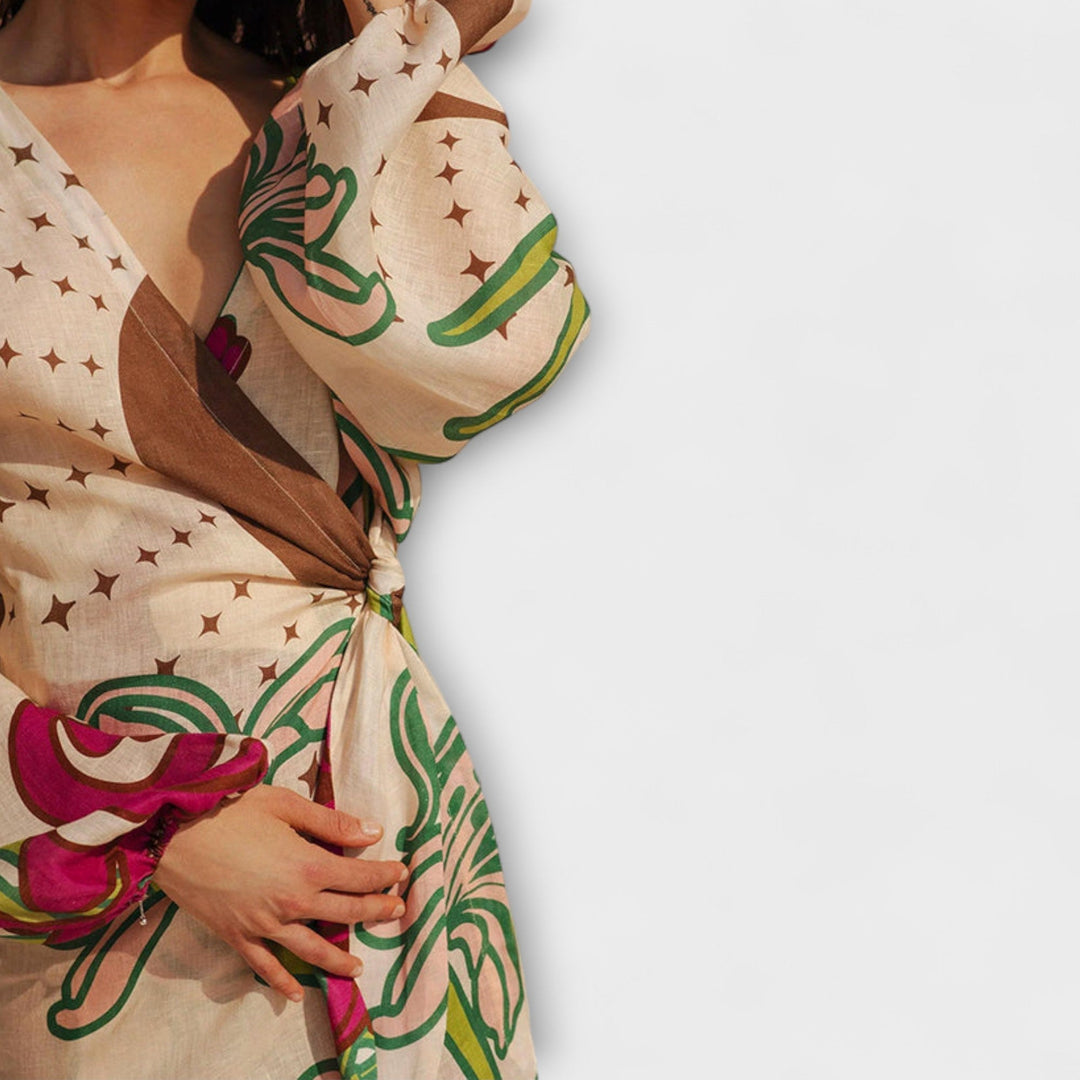 Iveta | Dovolená maxi tunika se zavazováním v pase