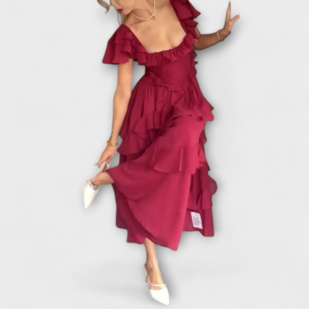 Slavomila | Letní šaty s volánkovými detaily