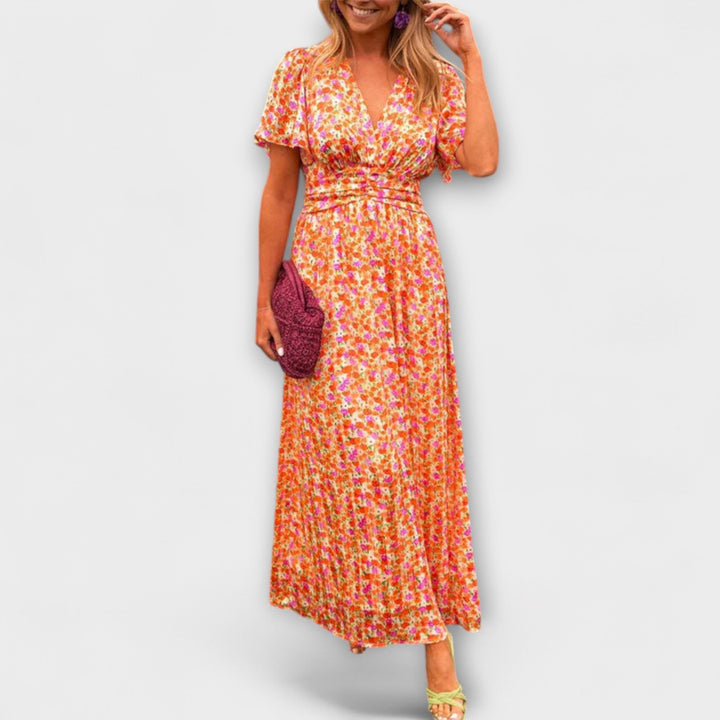 Emily | Klasické květinové šaty s výstřihem do V