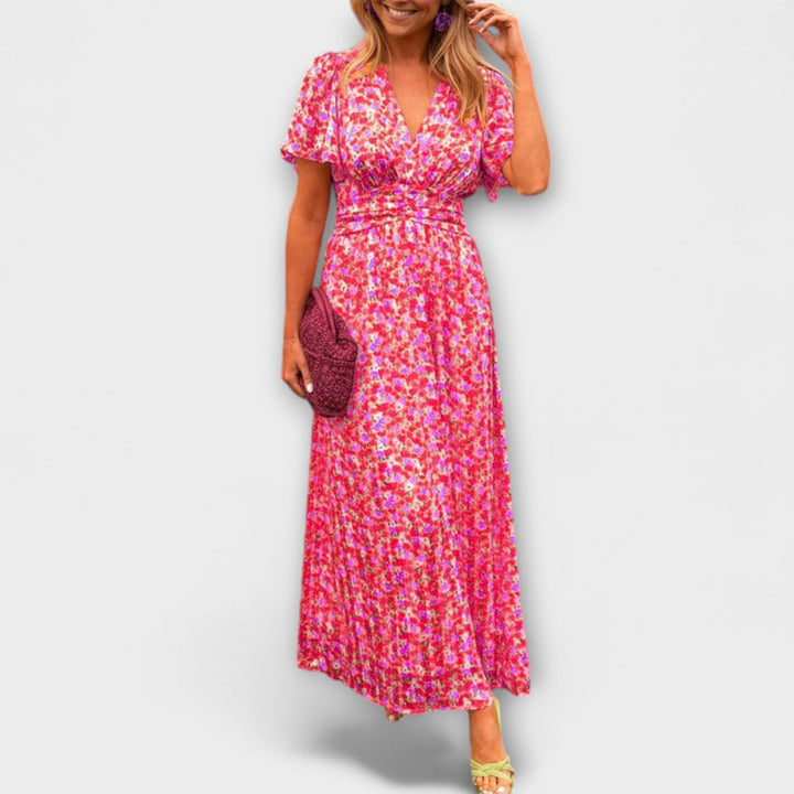 Emily | Klasické květinové šaty s výstřihem do V